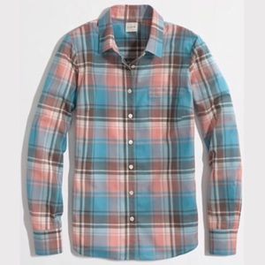 J. CREW The Perfect Shirt in Plaid pink blue soft